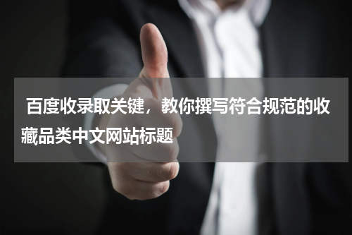  百度收录取关键，教你撰写符合规范的收藏品类中文网站标题