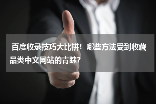  百度收录技巧大比拼！哪些方法受到收藏品类中文网站的青睐？