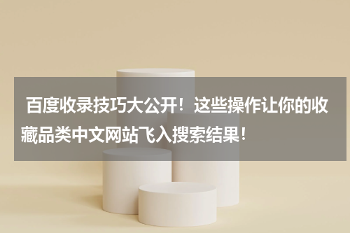  百度收录技巧大公开！这些操作让你的收藏品类中文网站飞入搜索结果！